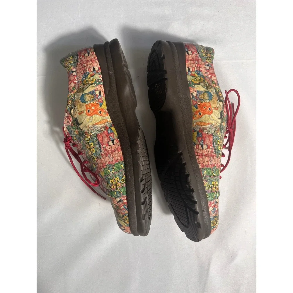 Jeon Klimt Art Print Lace Up Oxford Shoes Women's US 7M Made in USA Leather